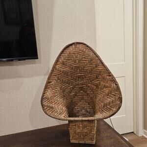 Vintage Wicker Rattan Wall Basket Planter